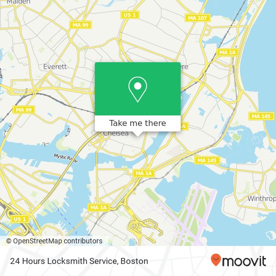 24 Hours Locksmith Service map