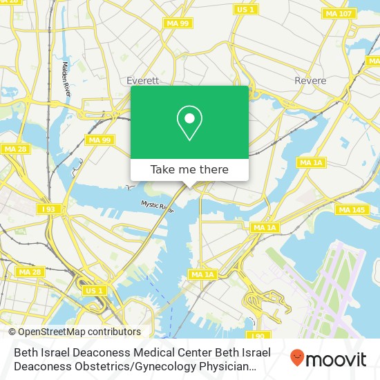 Mapa de Beth Israel Deaconess Medical Center Beth Israel Deaconess Obstetrics / Gynecology Physician Practice