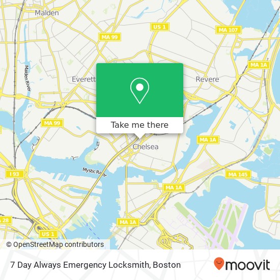 7 Day Always Emergency Locksmith map