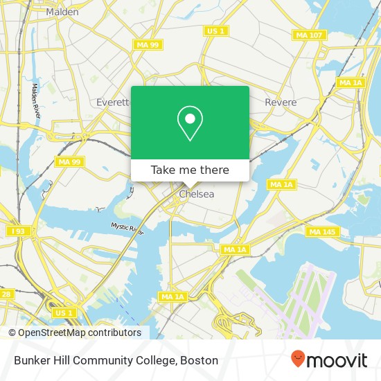 Mapa de Bunker Hill Community College