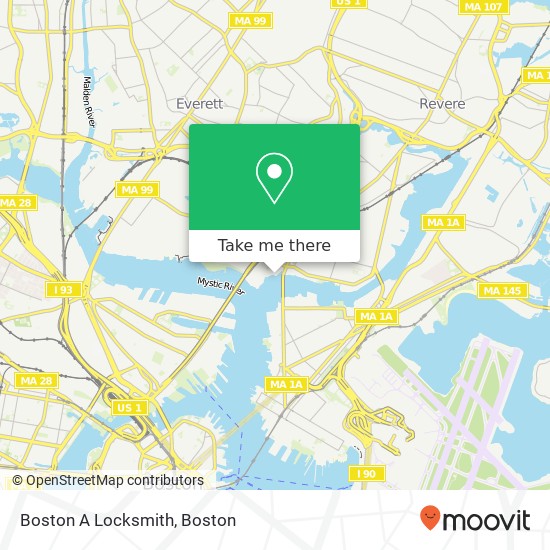 Mapa de Boston A Locksmith