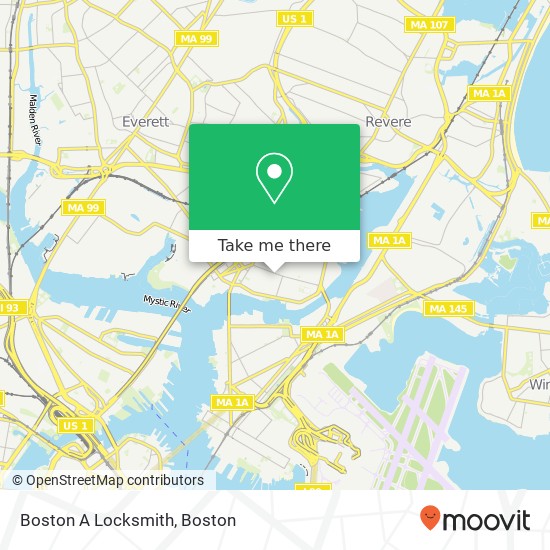 Boston A Locksmith map