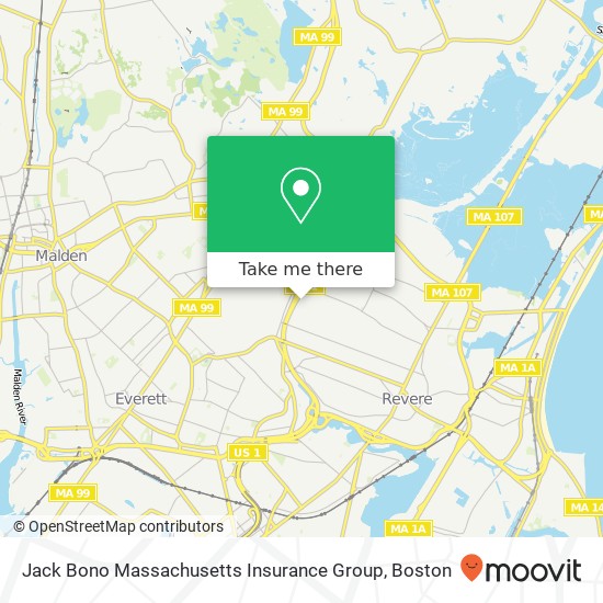 Jack Bono Massachusetts Insurance Group map