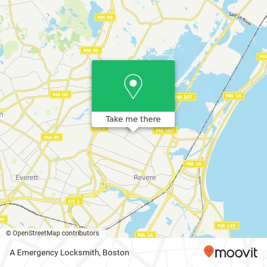 A Emergency Locksmith map