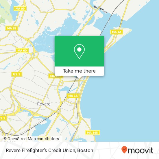 Mapa de Revere Firefighter's Credit Union