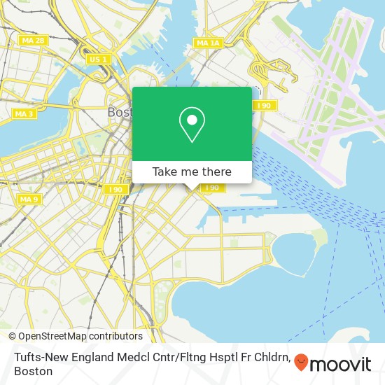 Mapa de Tufts-New England Medcl Cntr / Fltng Hsptl Fr Chldrn