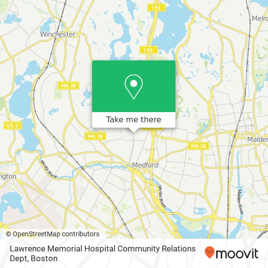 Lawrence Memorial Hospital Community Relations Dept map