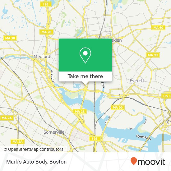 Mark's Auto Body map