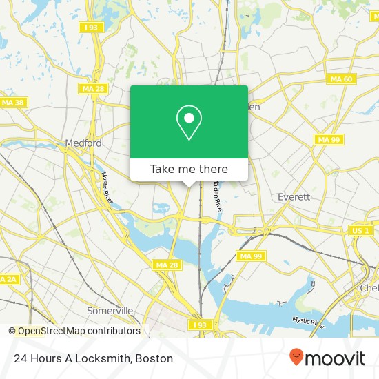 24 Hours A Locksmith map