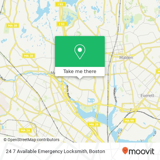 24 7 Available Emergency Locksmith map