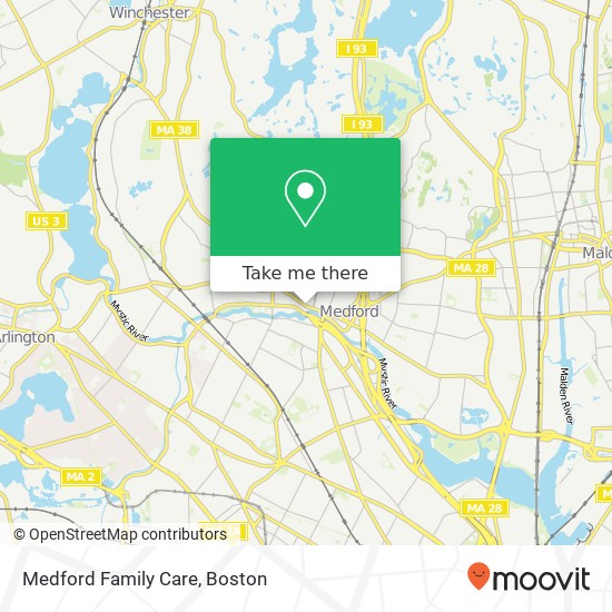 Medford Family Care map