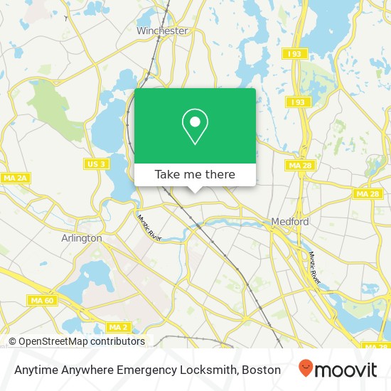 Mapa de Anytime Anywhere Emergency Locksmith