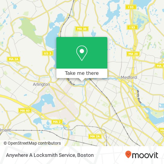 Anywhere A Locksmith Service map