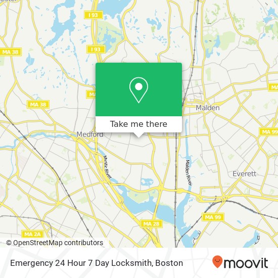 Mapa de Emergency 24 Hour 7 Day Locksmith