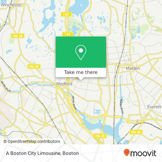 Mapa de A Boston City Limousine