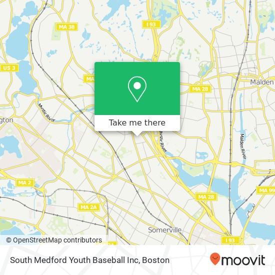 South Medford Youth Baseball Inc map