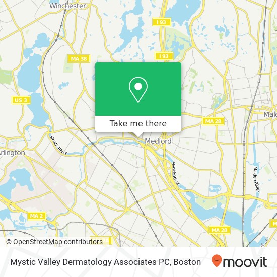 Mystic Valley Dermatology Associates PC map