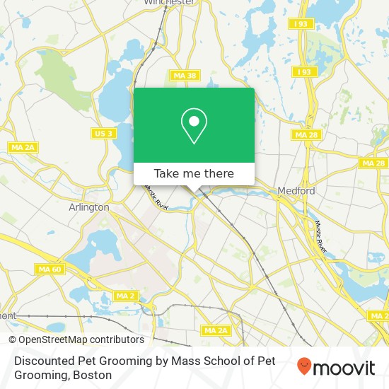 Discounted Pet Grooming by Mass School of Pet Grooming map