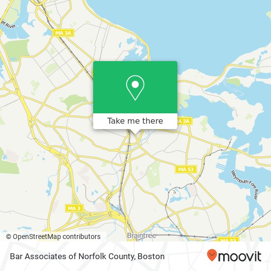 Mapa de Bar Associates of Norfolk County