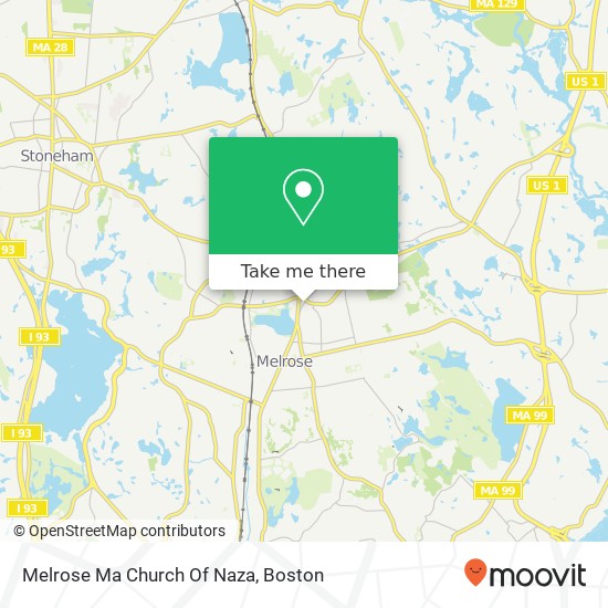 Melrose Ma Church Of Naza map