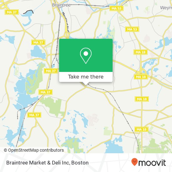 Mapa de Braintree Market & Deli Inc