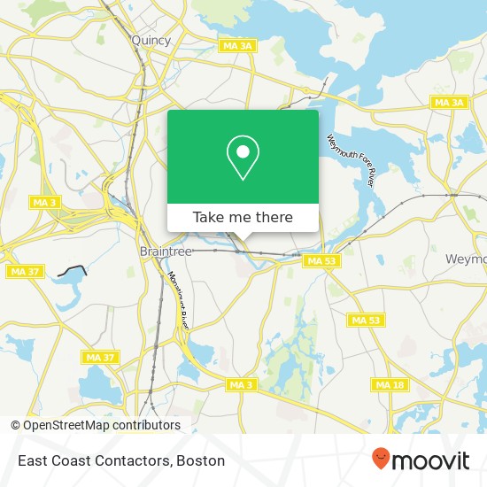 East Coast Contactors map
