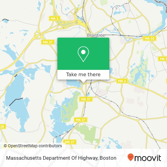 Massachusetts Department Of Highway map