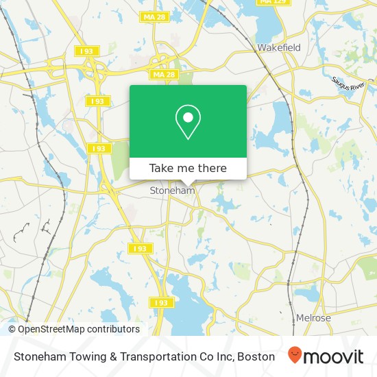 Mapa de Stoneham Towing & Transportation Co Inc