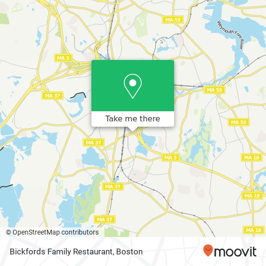 Mapa de Bickfords Family Restaurant