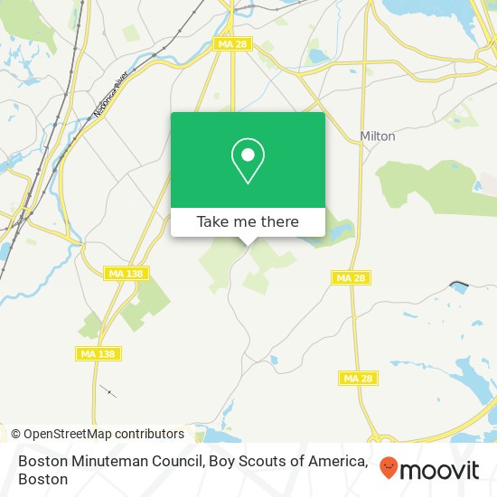 Mapa de Boston Minuteman Council, Boy Scouts of America