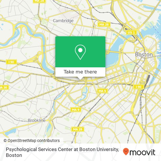 Mapa de Psychological Services Center at Boston University