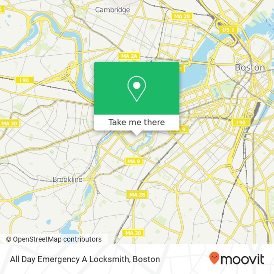 Mapa de All Day Emergency A Locksmith