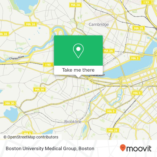 Mapa de Boston University Medical Group