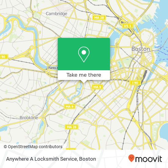 Anywhere A Locksmith Service map