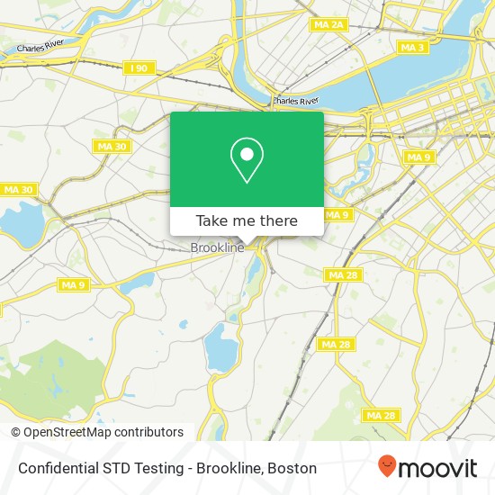 Mapa de Confidential STD Testing - Brookline