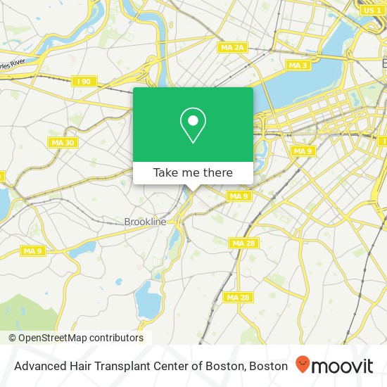 Mapa de Advanced Hair Transplant Center of Boston