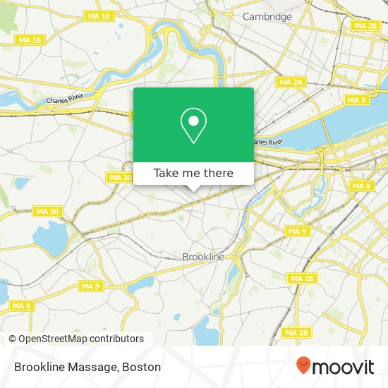 Brookline Massage map