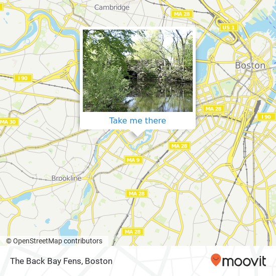 Mapa de The Back Bay Fens