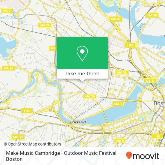 Make Music Cambridge - Outdoor Music Festival map