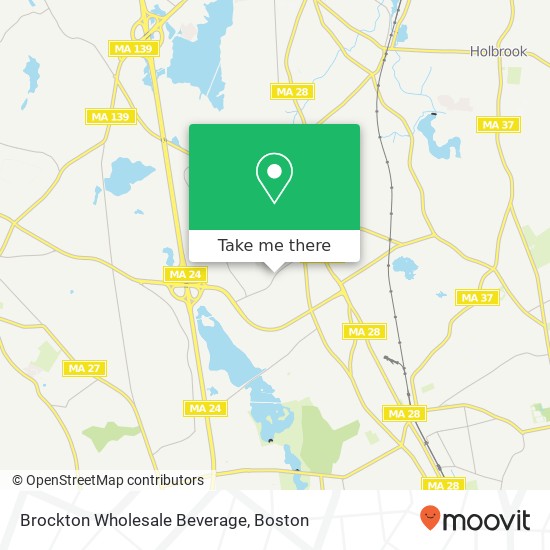 Mapa de Brockton Wholesale Beverage
