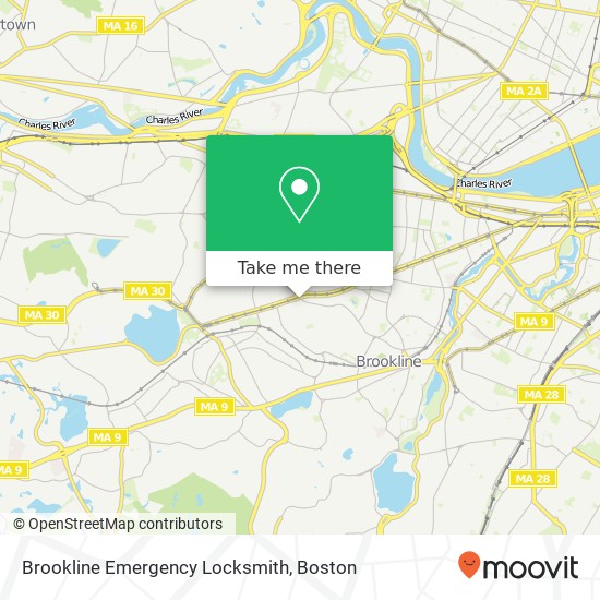 Brookline Emergency Locksmith map