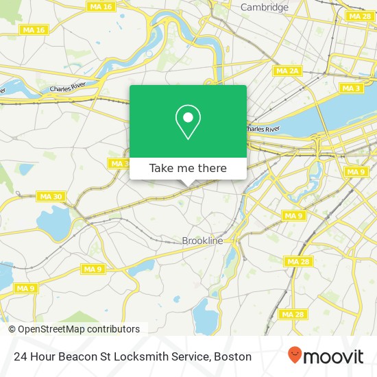 Mapa de 24 Hour Beacon St Locksmith Service