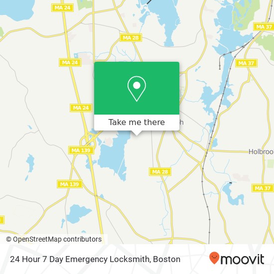 24 Hour 7 Day Emergency Locksmith map