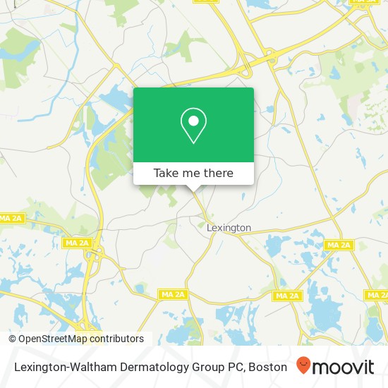 Mapa de Lexington-Waltham Dermatology Group PC