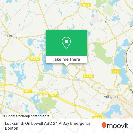 Mapa de Locksmith On Lowell ABC 24 A Day Emergency