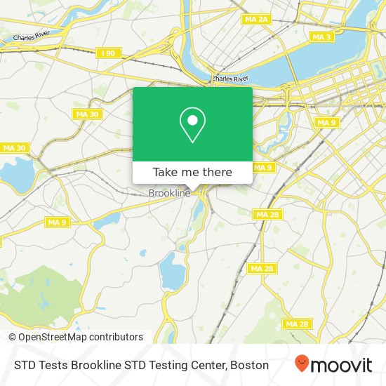 Mapa de STD Tests Brookline STD Testing Center
