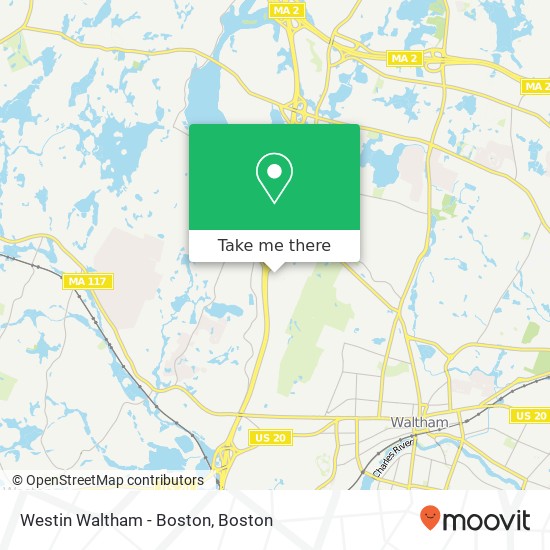 Westin Waltham - Boston map