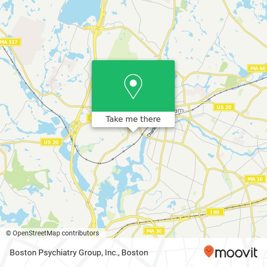 Mapa de Boston Psychiatry Group, Inc.