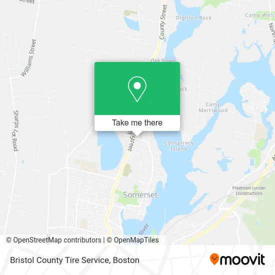 Bristol County Tire Service map