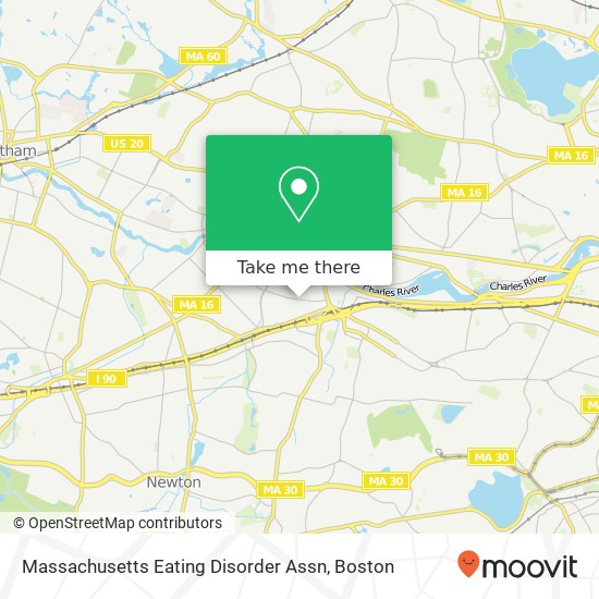 Massachusetts Eating Disorder Assn map